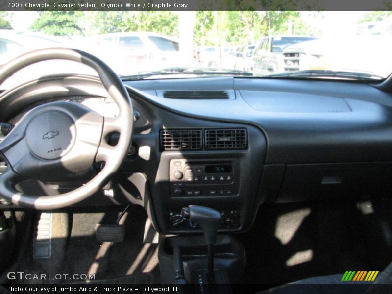 Olympic White / Graphite Gray 2003 Chevrolet Cavalier Sedan