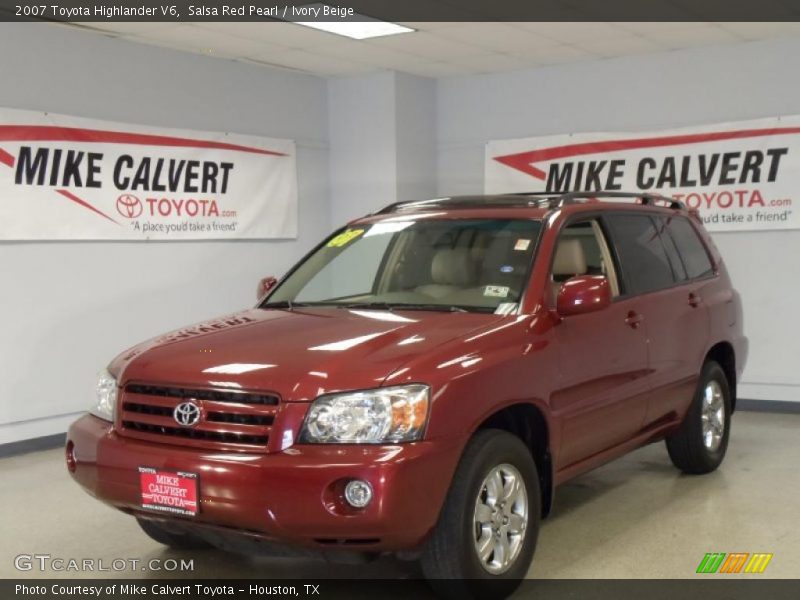 Salsa Red Pearl / Ivory Beige 2007 Toyota Highlander V6