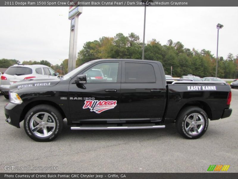 Brilliant Black Crystal Pearl / Dark Slate Gray/Medium Graystone 2011 Dodge Ram 1500 Sport Crew Cab