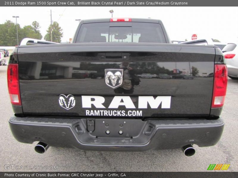 Brilliant Black Crystal Pearl / Dark Slate Gray/Medium Graystone 2011 Dodge Ram 1500 Sport Crew Cab