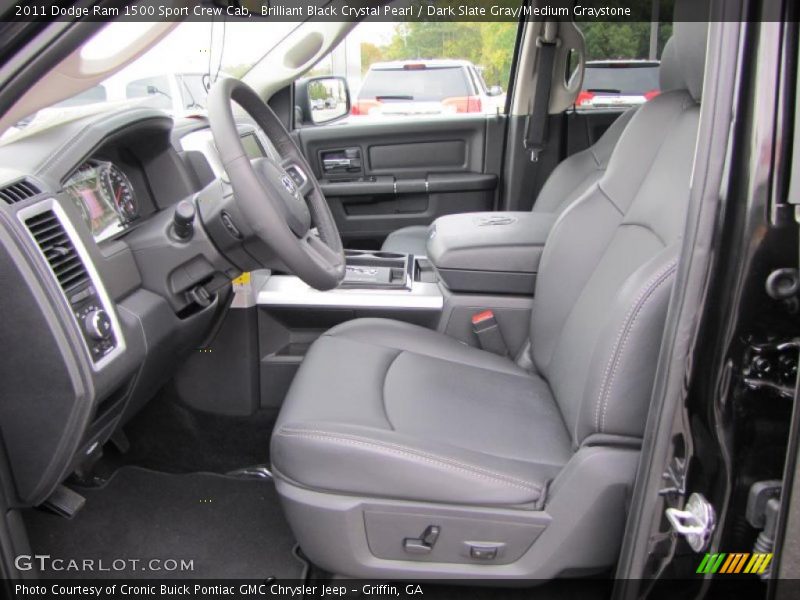 Brilliant Black Crystal Pearl / Dark Slate Gray/Medium Graystone 2011 Dodge Ram 1500 Sport Crew Cab