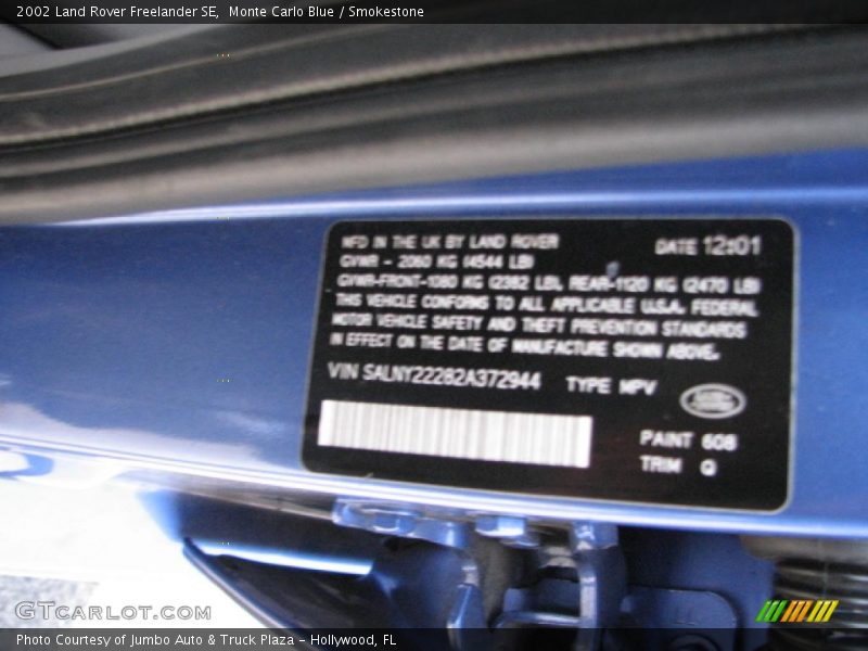 Monte Carlo Blue / Smokestone 2002 Land Rover Freelander SE