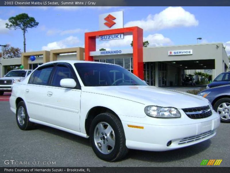 Summit White / Gray 2003 Chevrolet Malibu LS Sedan