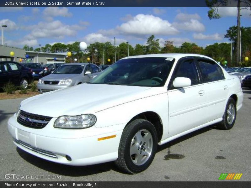 Summit White / Gray 2003 Chevrolet Malibu LS Sedan
