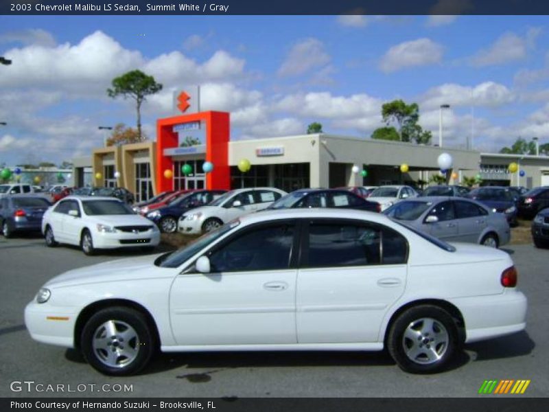 Summit White / Gray 2003 Chevrolet Malibu LS Sedan