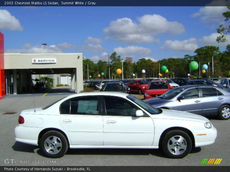 Summit White / Gray 2003 Chevrolet Malibu LS Sedan