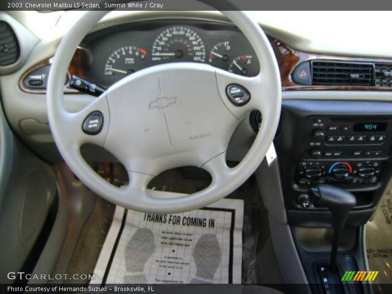 Summit White / Gray 2003 Chevrolet Malibu LS Sedan