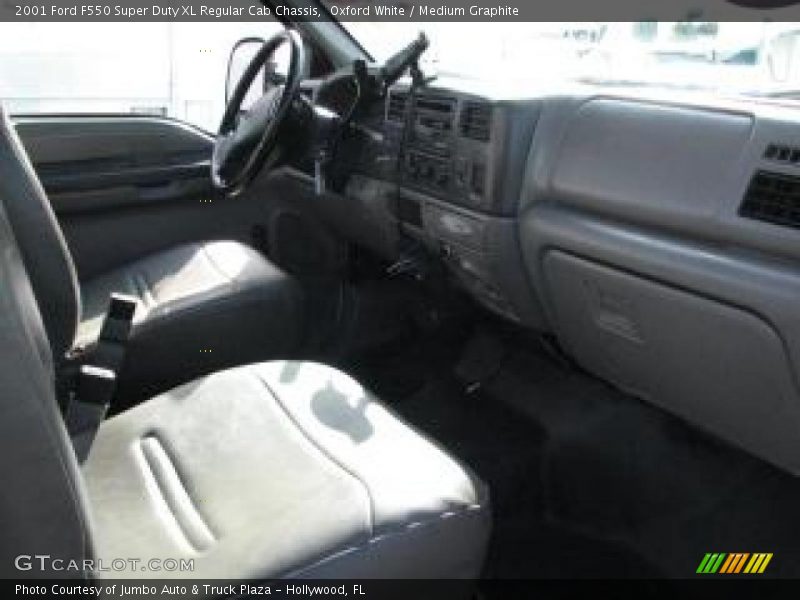 Oxford White / Medium Graphite 2001 Ford F550 Super Duty XL Regular Cab Chassis