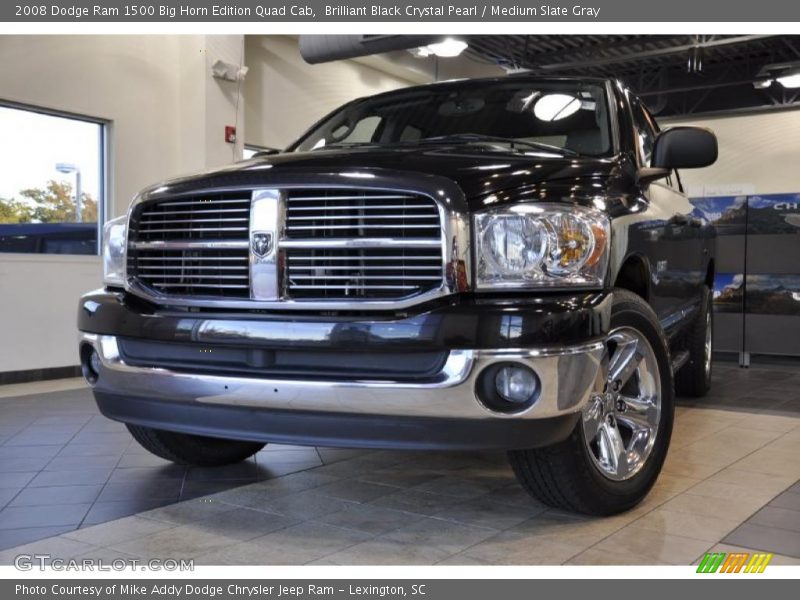 Brilliant Black Crystal Pearl / Medium Slate Gray 2008 Dodge Ram 1500 Big Horn Edition Quad Cab