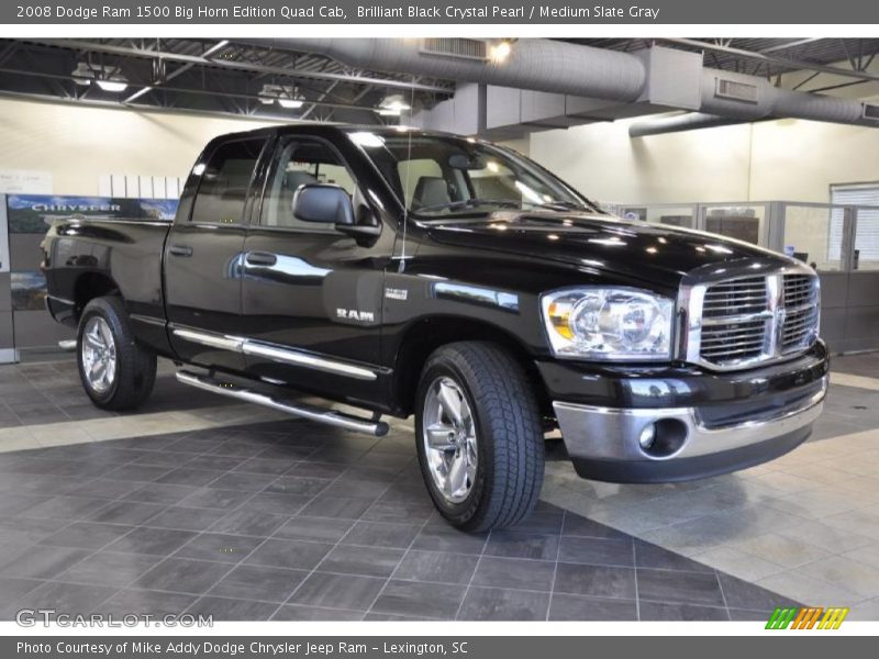 Brilliant Black Crystal Pearl / Medium Slate Gray 2008 Dodge Ram 1500 Big Horn Edition Quad Cab