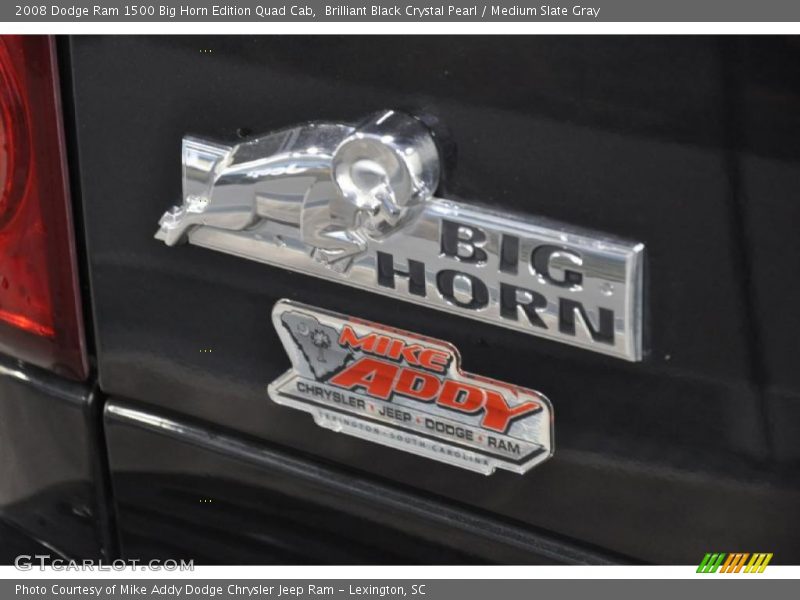 Brilliant Black Crystal Pearl / Medium Slate Gray 2008 Dodge Ram 1500 Big Horn Edition Quad Cab
