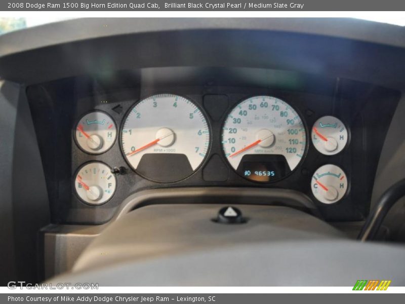 Brilliant Black Crystal Pearl / Medium Slate Gray 2008 Dodge Ram 1500 Big Horn Edition Quad Cab