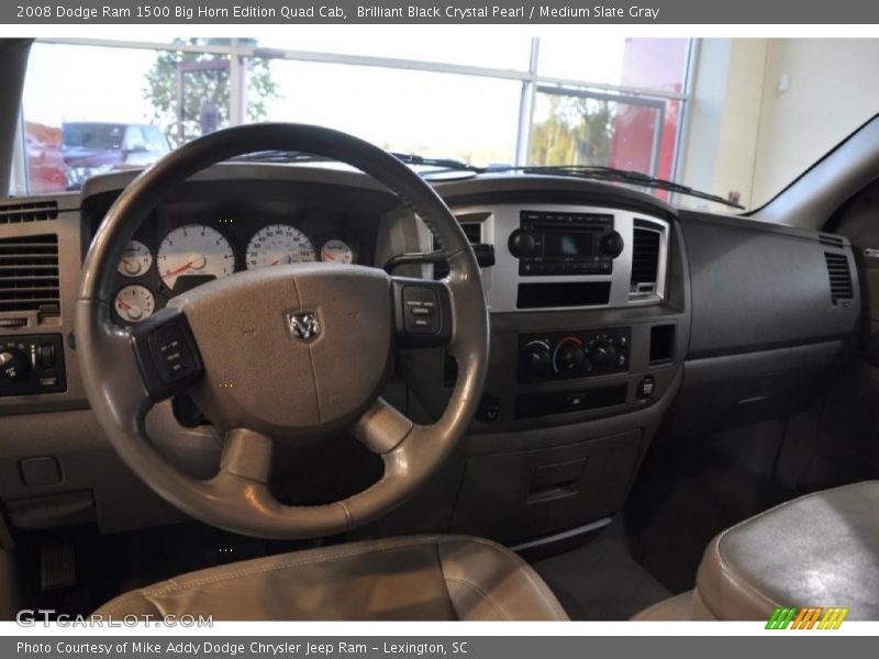 Brilliant Black Crystal Pearl / Medium Slate Gray 2008 Dodge Ram 1500 Big Horn Edition Quad Cab