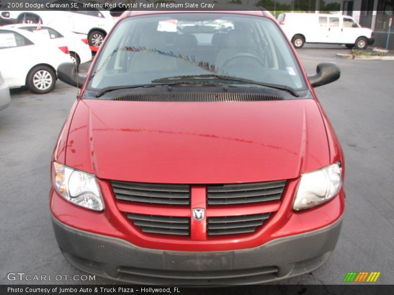 Inferno Red Crystal Pearl / Medium Slate Gray 2006 Dodge Caravan SE