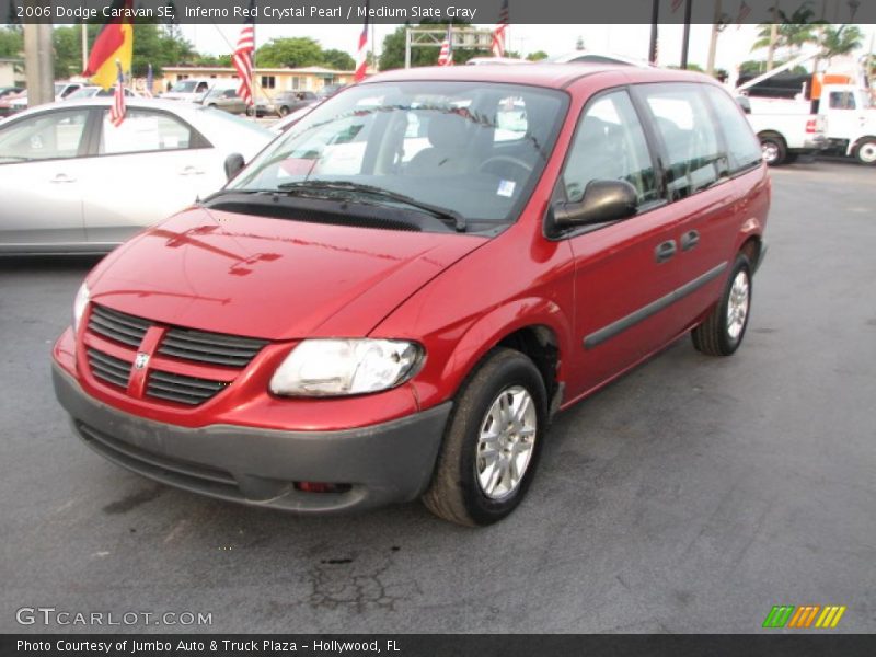 Inferno Red Crystal Pearl / Medium Slate Gray 2006 Dodge Caravan SE