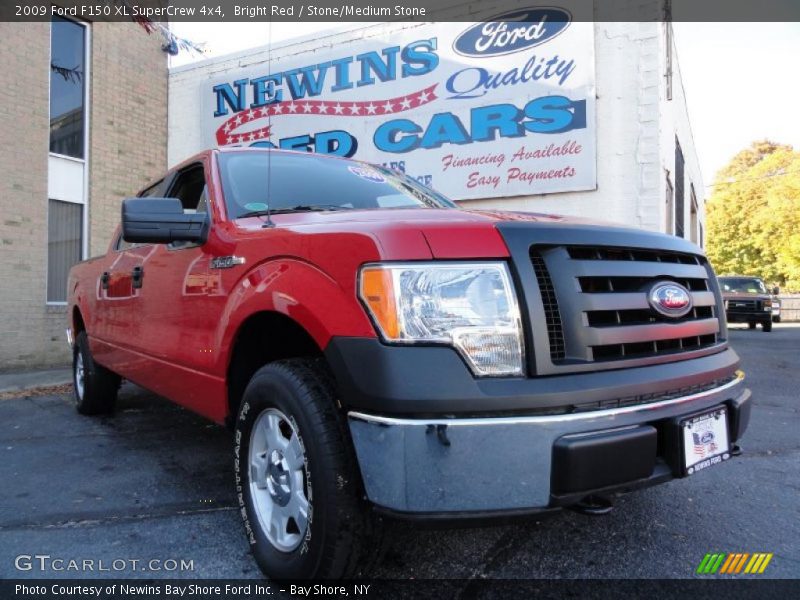 Bright Red / Stone/Medium Stone 2009 Ford F150 XL SuperCrew 4x4