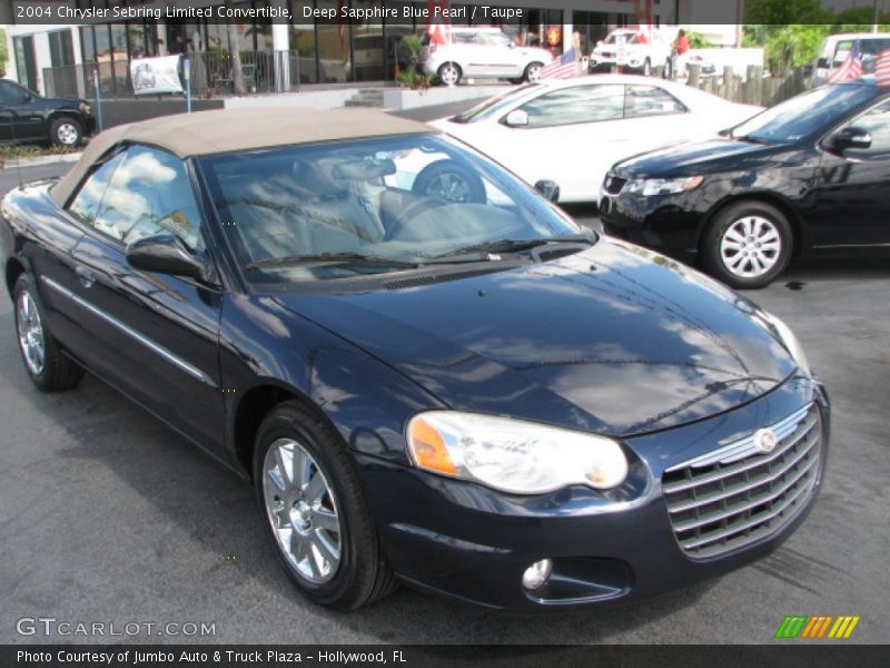 Deep Sapphire Blue Pearl / Taupe 2004 Chrysler Sebring Limited Convertible