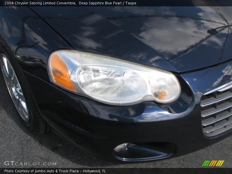 Deep Sapphire Blue Pearl / Taupe 2004 Chrysler Sebring Limited Convertible