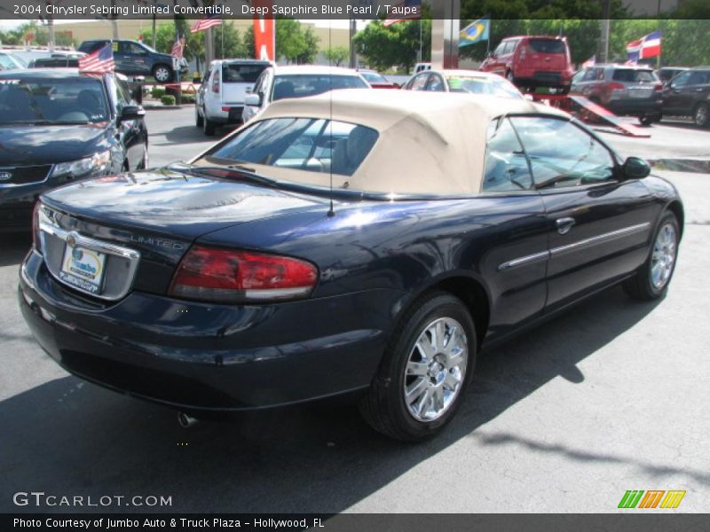 Deep Sapphire Blue Pearl / Taupe 2004 Chrysler Sebring Limited Convertible