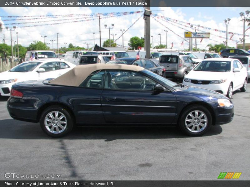 Deep Sapphire Blue Pearl / Taupe 2004 Chrysler Sebring Limited Convertible