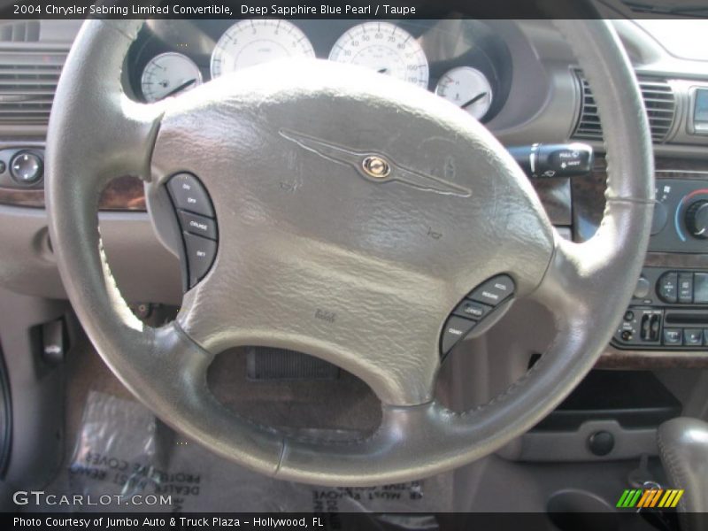 Deep Sapphire Blue Pearl / Taupe 2004 Chrysler Sebring Limited Convertible