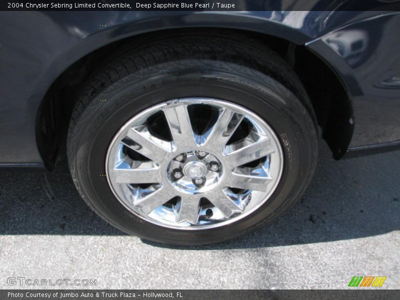 Deep Sapphire Blue Pearl / Taupe 2004 Chrysler Sebring Limited Convertible