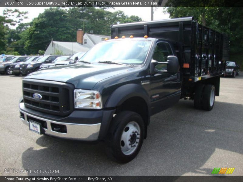 Aspen Green Metallic / Tan 2007 Ford F550 Super Duty XL Regular Cab Dump Truck