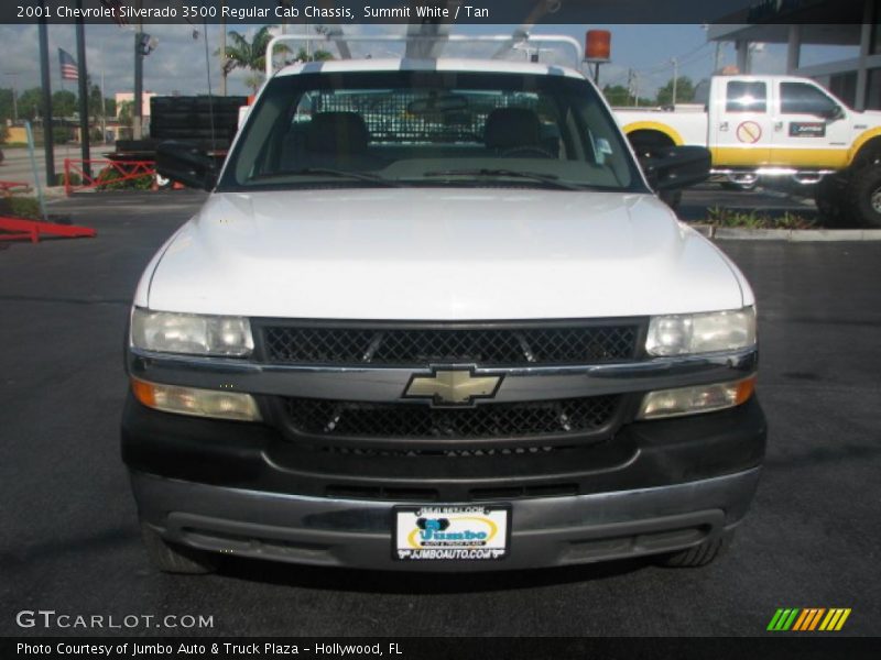 Summit White / Tan 2001 Chevrolet Silverado 3500 Regular Cab Chassis