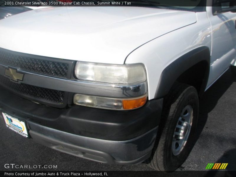 Summit White / Tan 2001 Chevrolet Silverado 3500 Regular Cab Chassis