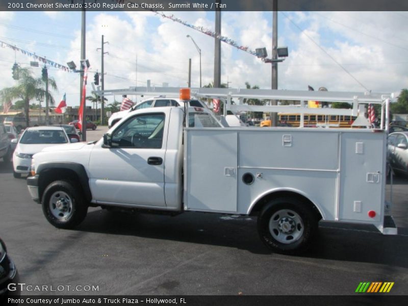 Summit White / Tan 2001 Chevrolet Silverado 3500 Regular Cab Chassis