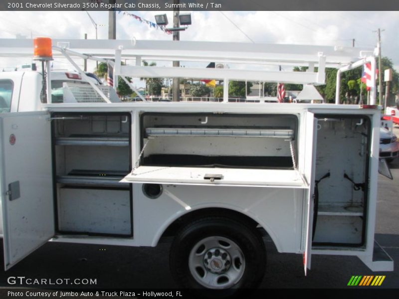 Summit White / Tan 2001 Chevrolet Silverado 3500 Regular Cab Chassis
