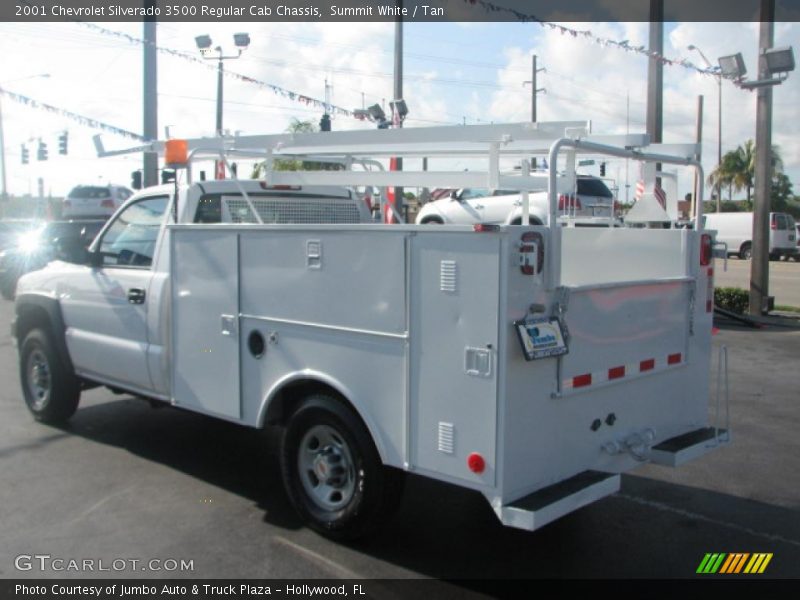 Summit White / Tan 2001 Chevrolet Silverado 3500 Regular Cab Chassis