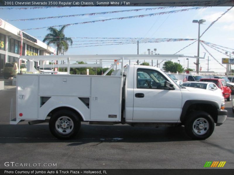 Summit White / Tan 2001 Chevrolet Silverado 3500 Regular Cab Chassis