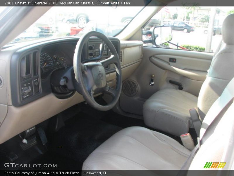 Summit White / Tan 2001 Chevrolet Silverado 3500 Regular Cab Chassis