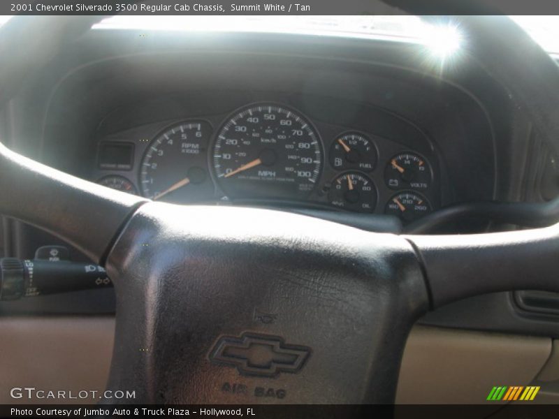 Summit White / Tan 2001 Chevrolet Silverado 3500 Regular Cab Chassis