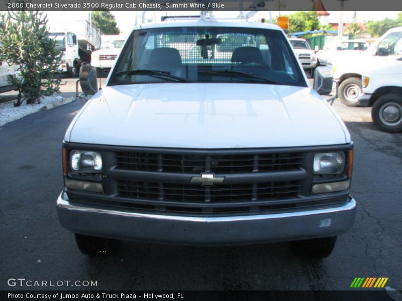 Summit White / Blue 2000 Chevrolet Silverado 3500 Regular Cab Chassis