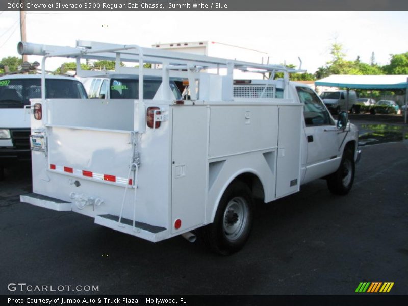 Summit White / Blue 2000 Chevrolet Silverado 3500 Regular Cab Chassis