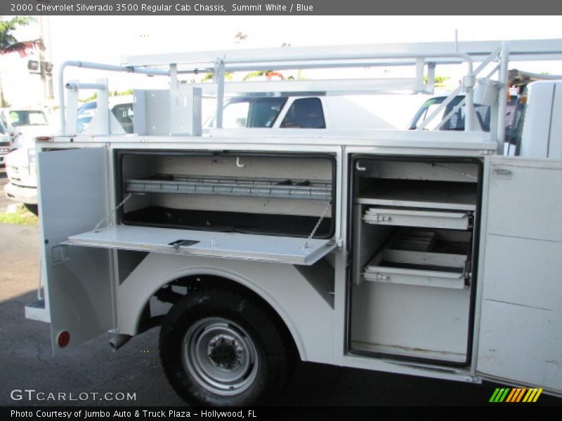 Summit White / Blue 2000 Chevrolet Silverado 3500 Regular Cab Chassis