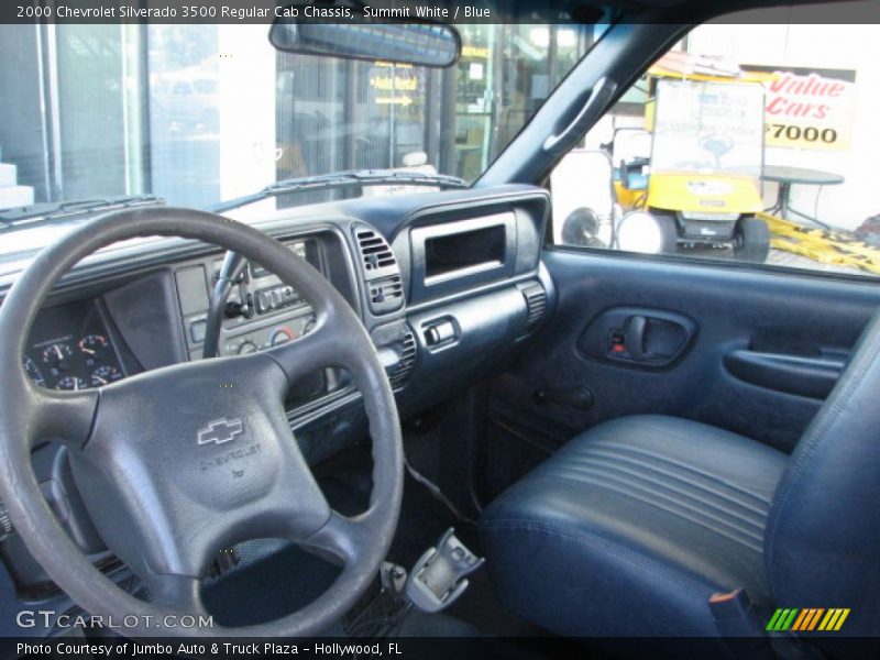 Summit White / Blue 2000 Chevrolet Silverado 3500 Regular Cab Chassis
