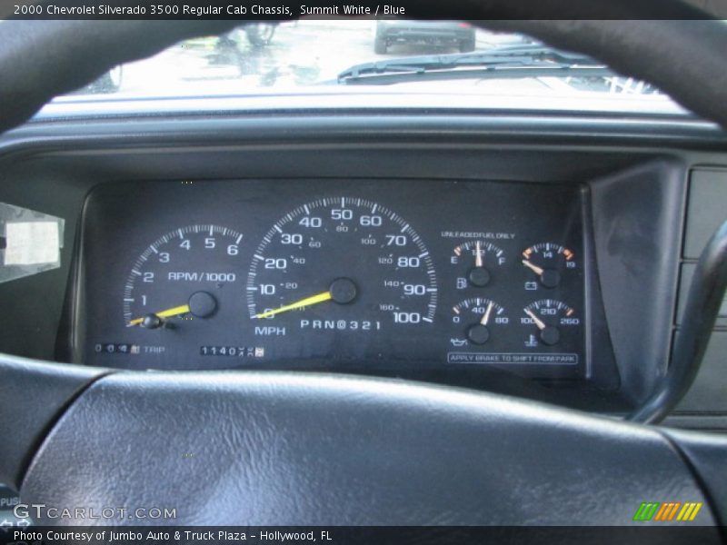 Summit White / Blue 2000 Chevrolet Silverado 3500 Regular Cab Chassis