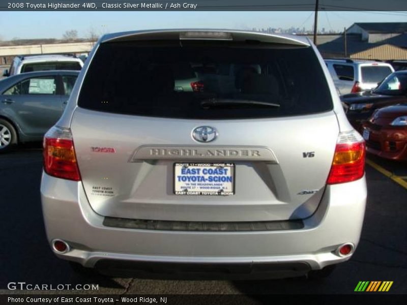Classic Silver Metallic / Ash Gray 2008 Toyota Highlander 4WD