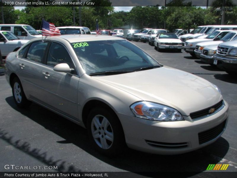 Gold Mist Metallic / Gray 2008 Chevrolet Impala LS