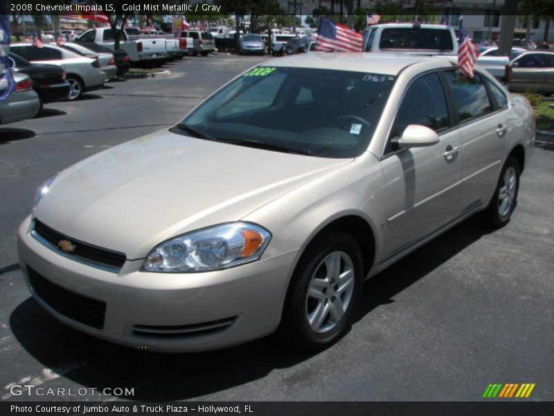 Gold Mist Metallic / Gray 2008 Chevrolet Impala LS
