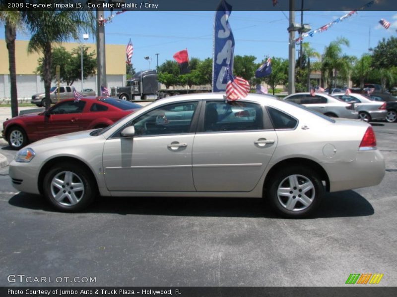 Gold Mist Metallic / Gray 2008 Chevrolet Impala LS