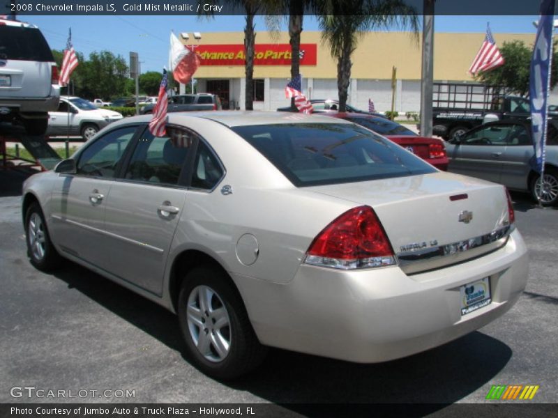 Gold Mist Metallic / Gray 2008 Chevrolet Impala LS