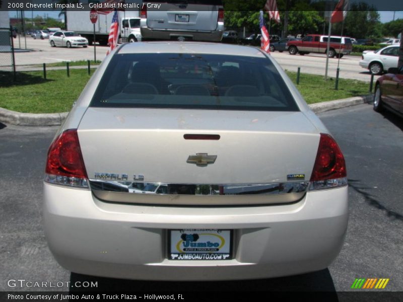 Gold Mist Metallic / Gray 2008 Chevrolet Impala LS