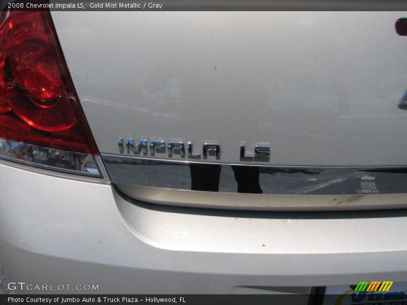 Gold Mist Metallic / Gray 2008 Chevrolet Impala LS