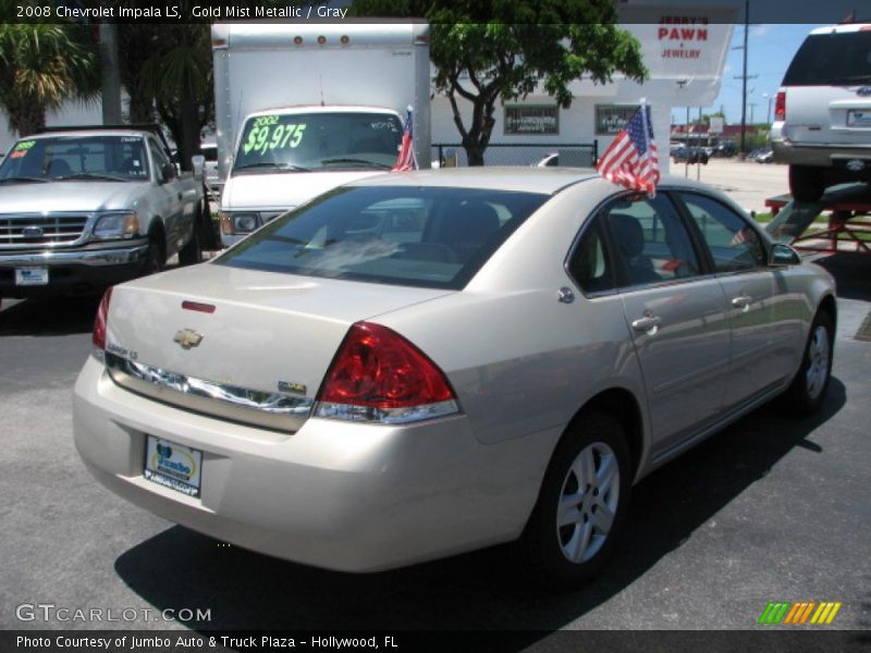 Gold Mist Metallic / Gray 2008 Chevrolet Impala LS