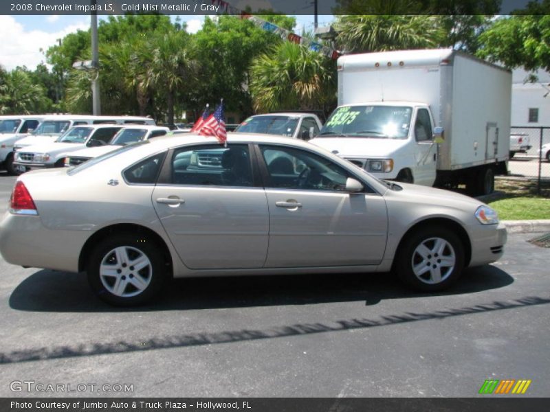 Gold Mist Metallic / Gray 2008 Chevrolet Impala LS