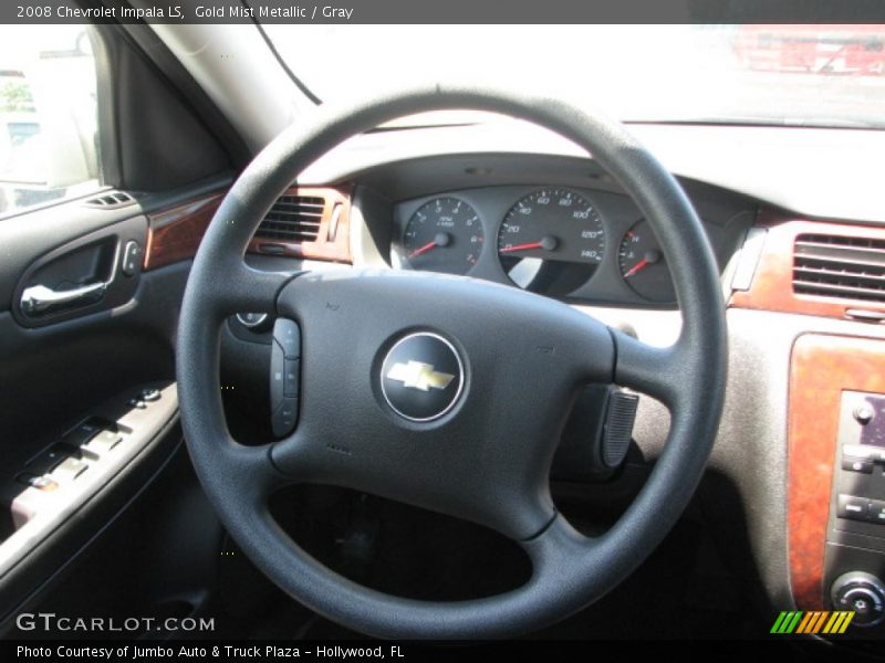 Gold Mist Metallic / Gray 2008 Chevrolet Impala LS